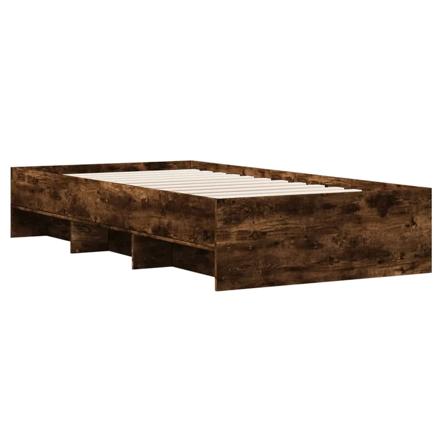 Cadre de lit sans matelas chêne fumé 100x200 cm bois ingénierie - 4