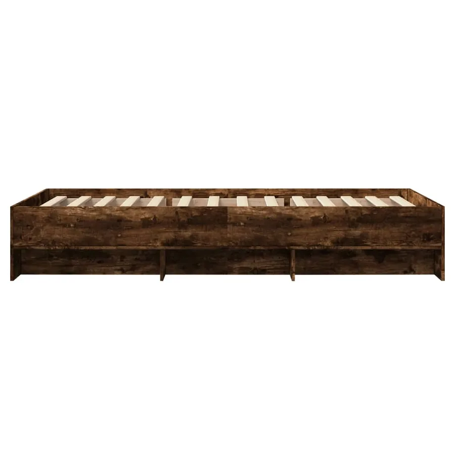 Cadre de lit sans matelas chêne fumé 100x200 cm bois ingénierie - 6