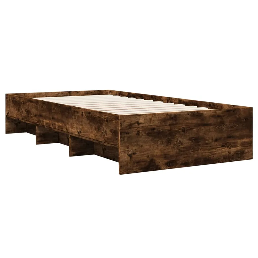 Cadre de lit sans matelas chêne fumé 100x200 cm bois ingénierie - 7