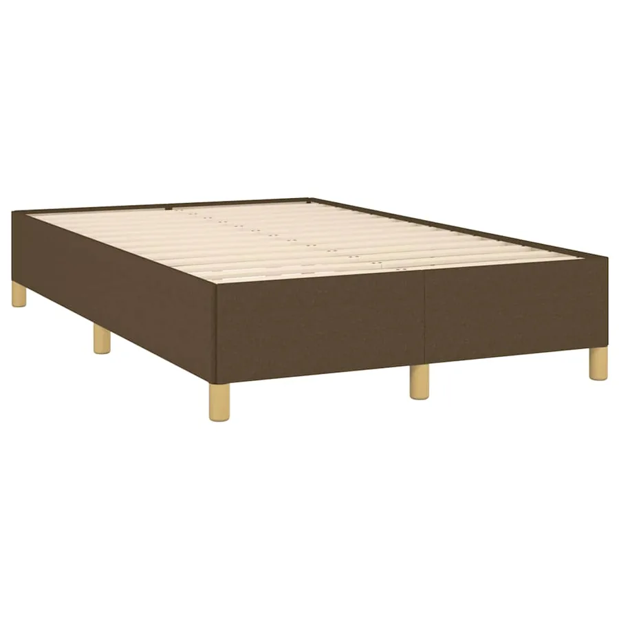 Sommier à lattes de lit et matelas marron foncé 120x190cm tissu - 4