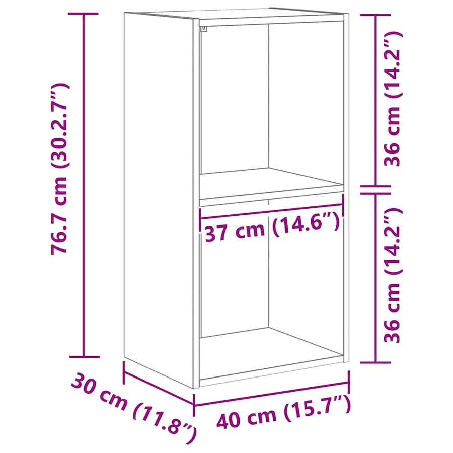 Bibliothèque blanc 40x30x76,5 cm bois d'ingénierie - 10
