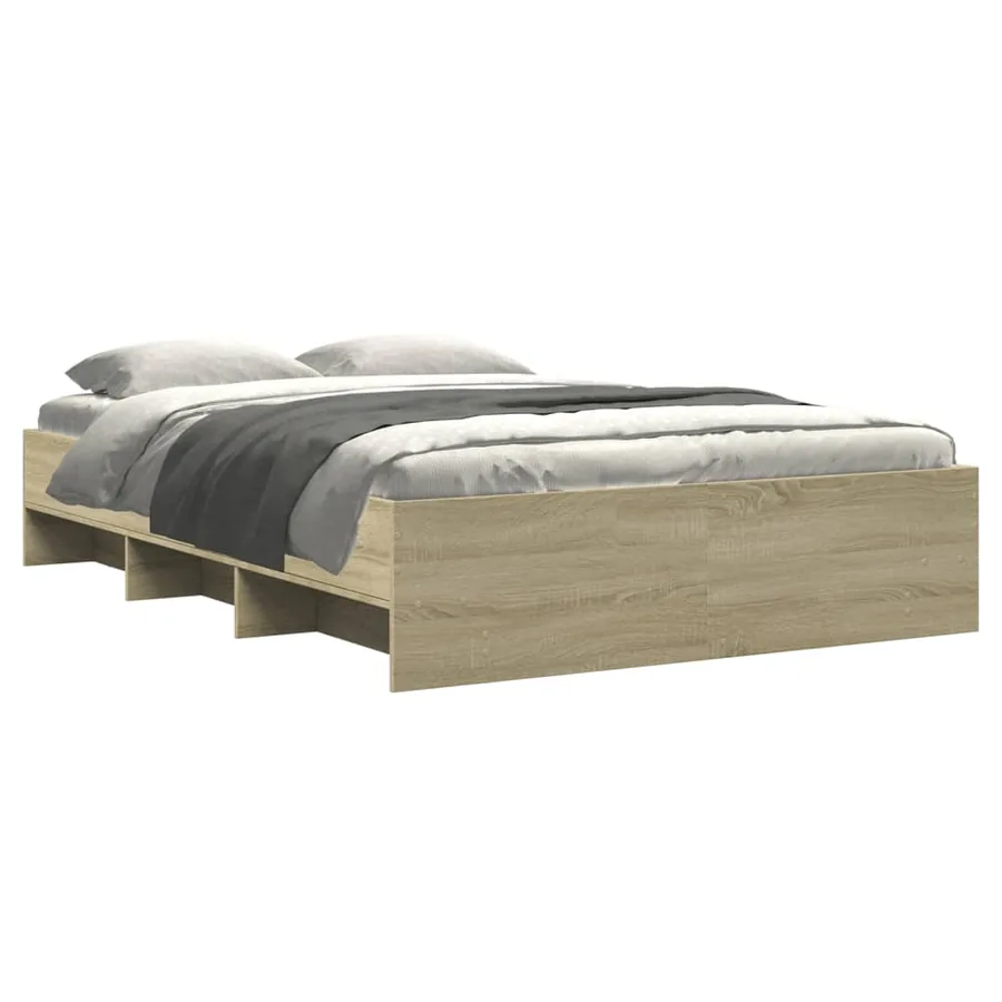 Cadre de lit sans matelas chêne sonoma 135x190 cm - 3