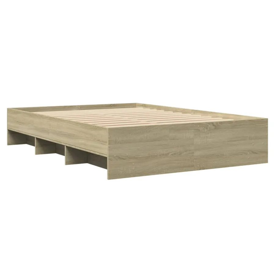 Cadre de lit sans matelas chêne sonoma 135x190 cm - 4