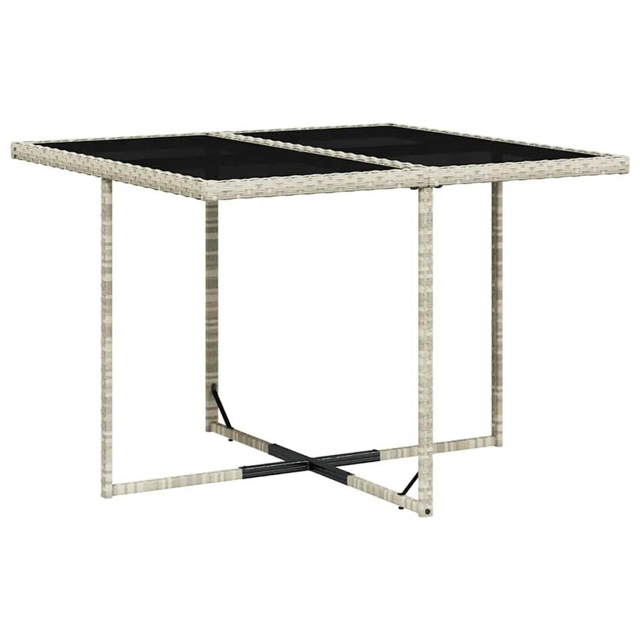 Ensemble à manger de jardin et coussins 9 pcs gris clair rotin - 3
