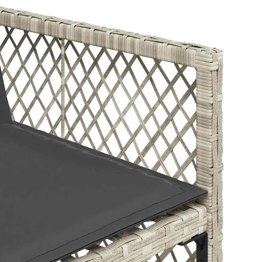 Ensemble à manger de jardin et coussins 7 pcs gris clair rotin - 8