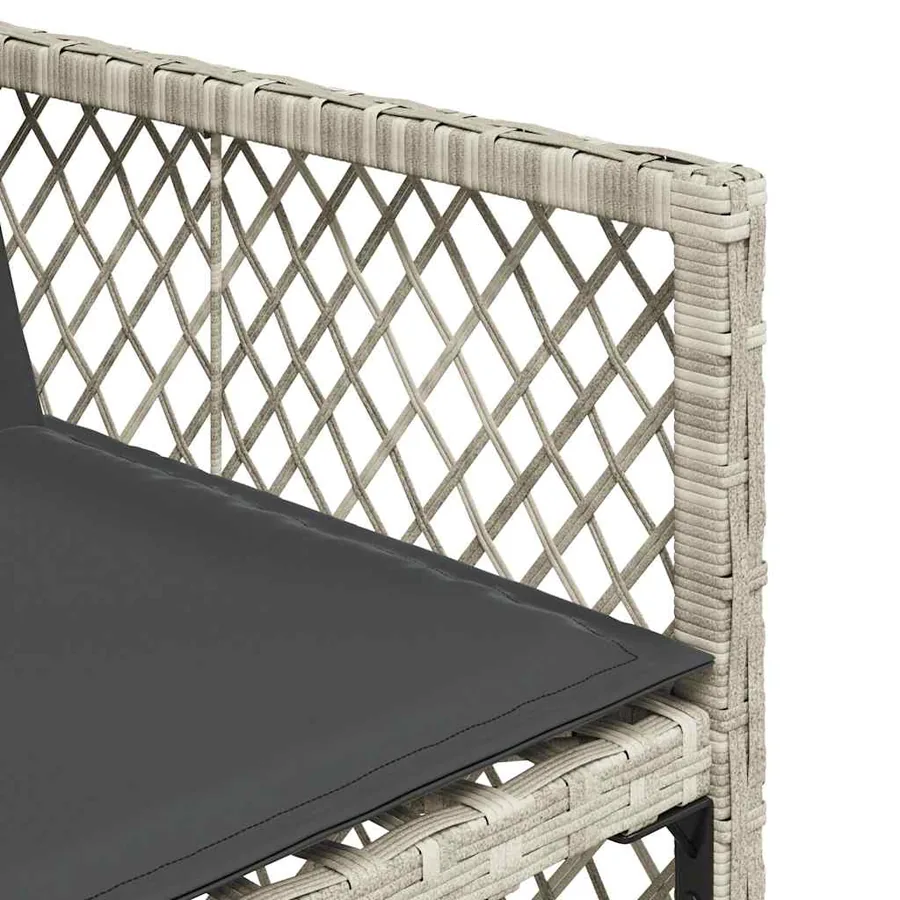Ensemble à manger de jardin et coussins 13 pcs gris clair rotin - 7