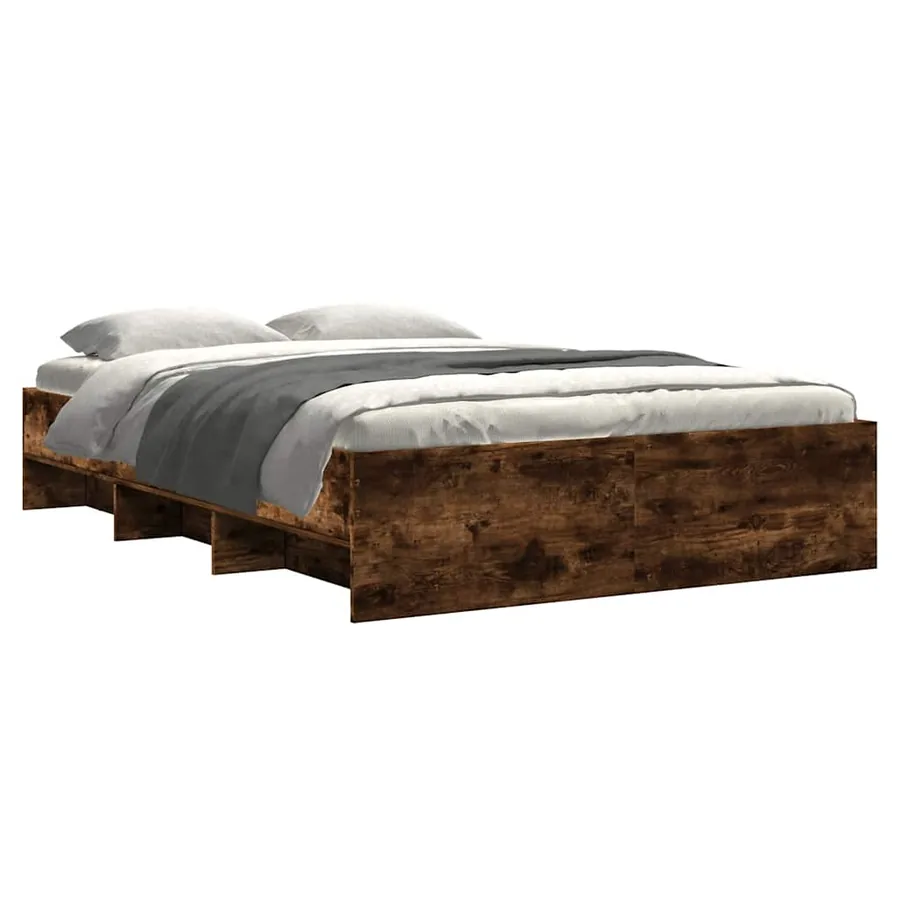 Cadre de lit sans matelas chêne fumé 120x190 cm bois ingénierie - 3