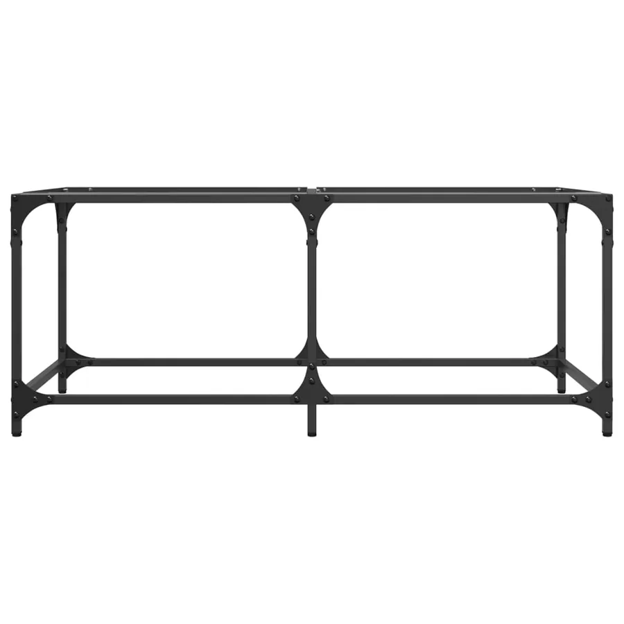 Table basse avec dessus en verre transparent 98,5x50x40cm acier - 4