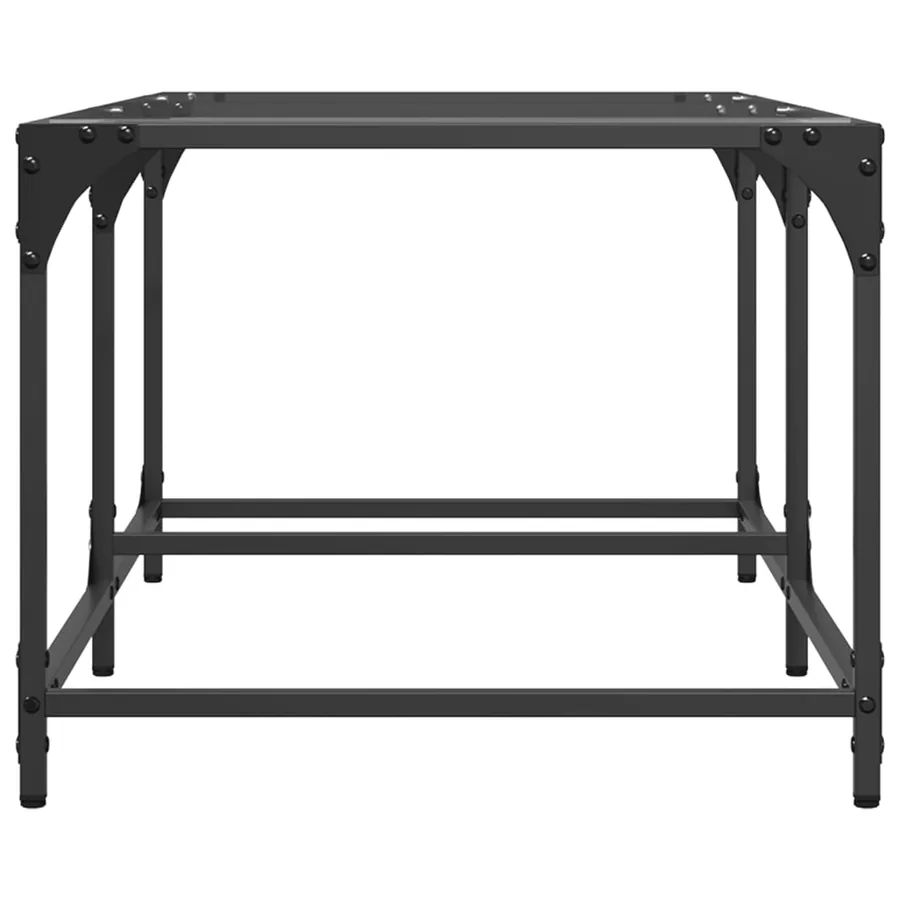 Table basse avec dessus en verre transparent 98,5x50x40cm acier - 5