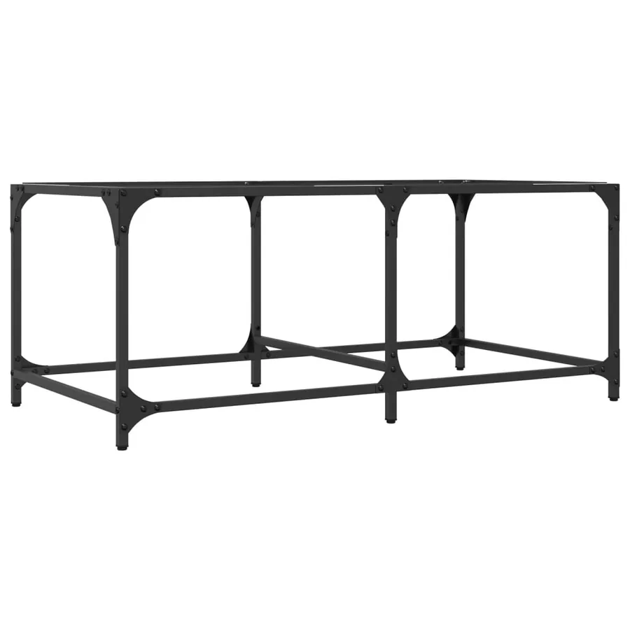 Table basse avec dessus en verre transparent 98,5x50x40cm acier - 6
