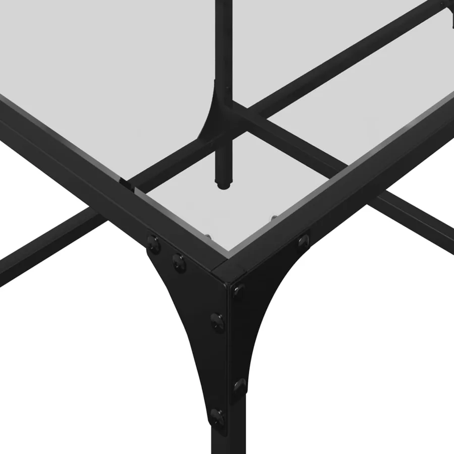 Table basse avec dessus en verre transparent 98,5x50x40cm acier - 7