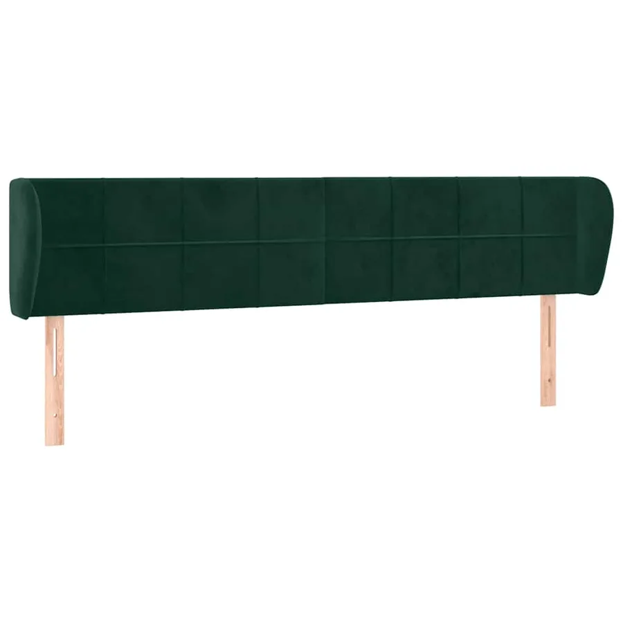 Tête de lit avec oreilles Vert foncé 203x23x78/88 cm Velours - 2