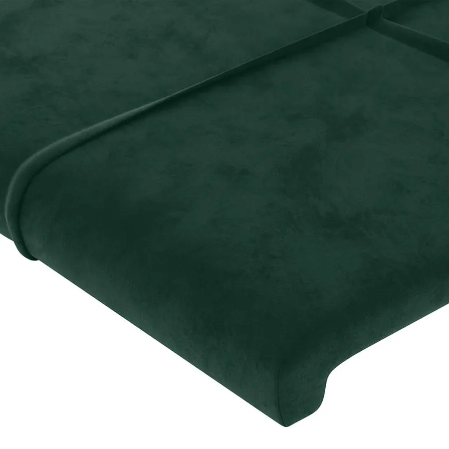 Tête de lit avec oreilles Vert foncé 203x23x78/88 cm Velours - 5