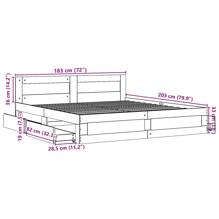Cadre de lit avec tête de lit sans matelas noir 180x200 cm - 11