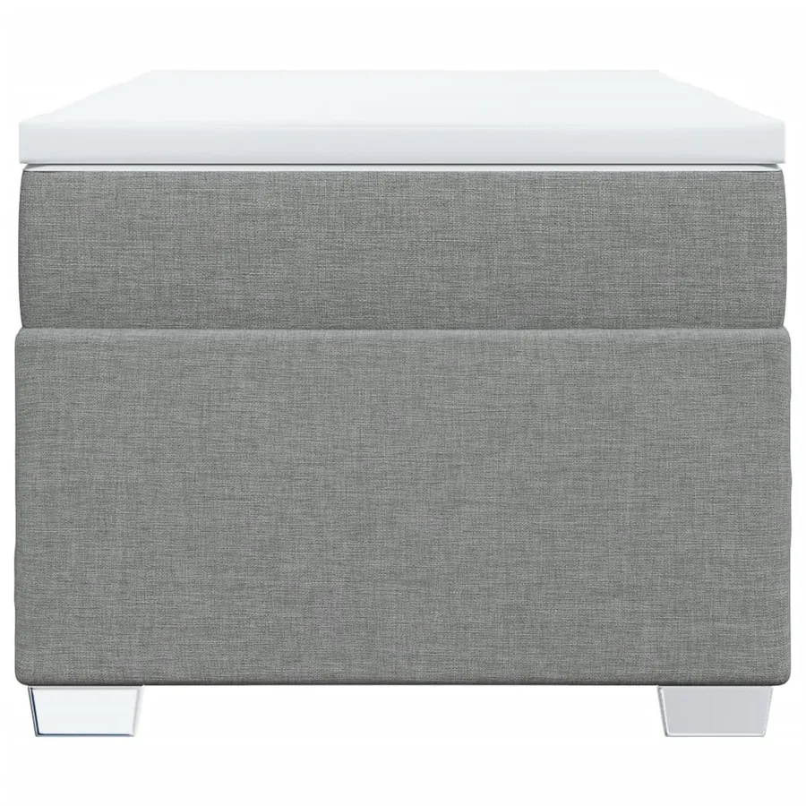 Sommier à lattes de lit avec matelas Gris clair 90x200 cm Tissu - 4