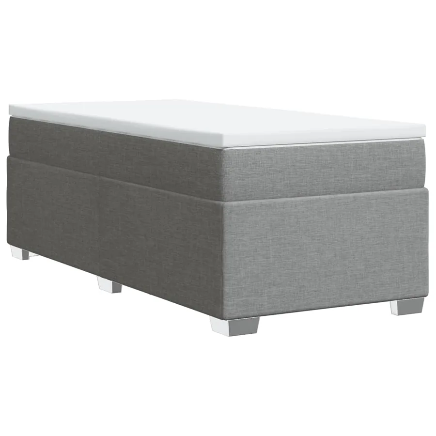 Sommier à lattes de lit avec matelas Gris clair 90x200 cm Tissu - 9