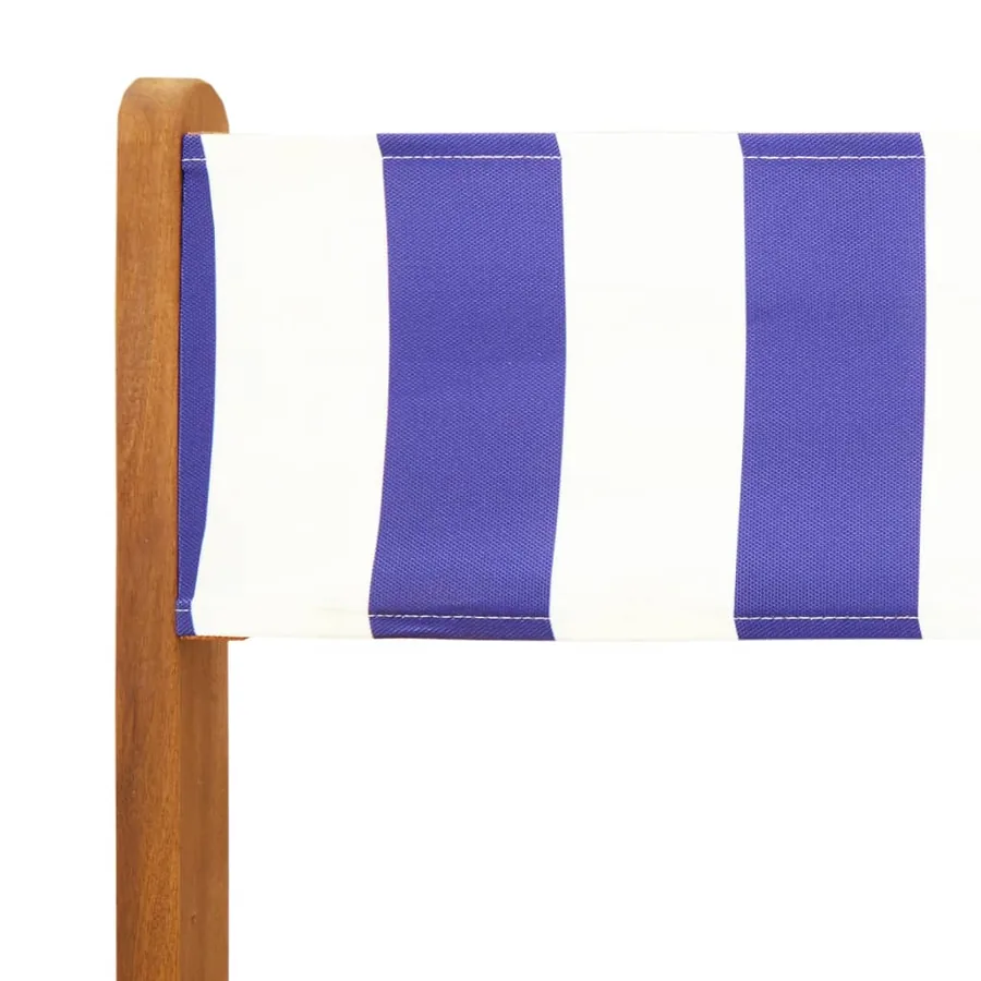 Chaises de jardin pliantes lot de 4 tissu et bois massif - 9