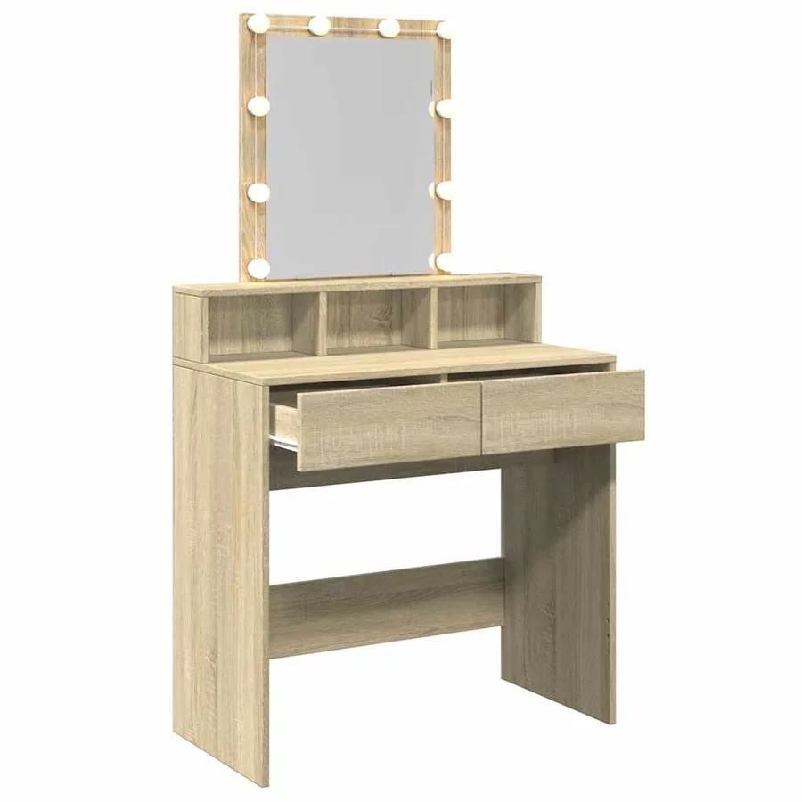 Coiffeuse avec LED chêne sonoma 80x41x144,5 cm - 8