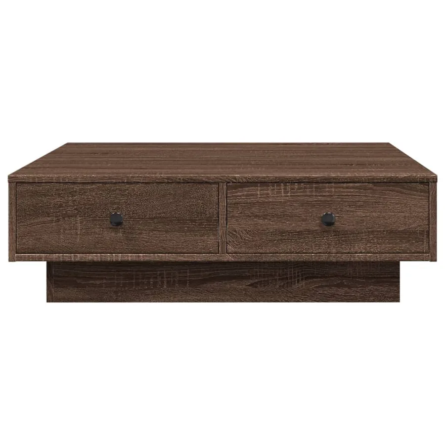 Table basse Chêne marron 90x90x28 cm Bois d'ingénierie - 4