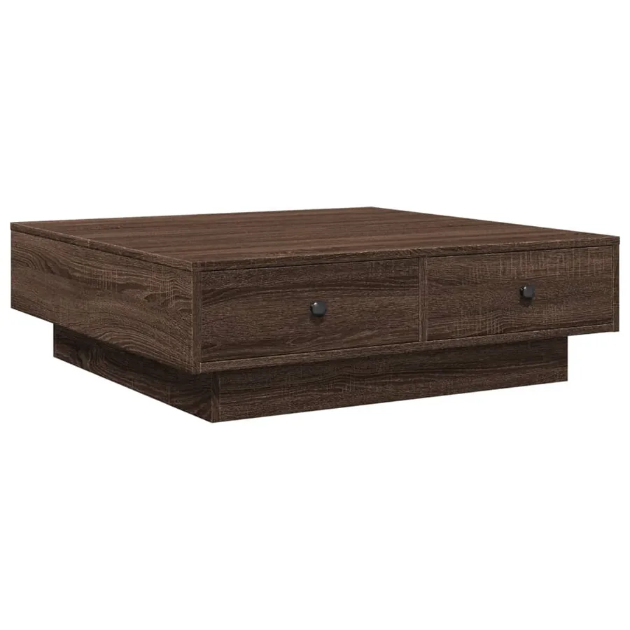 Table basse Chêne marron 90x90x28 cm Bois d'ingénierie - 6