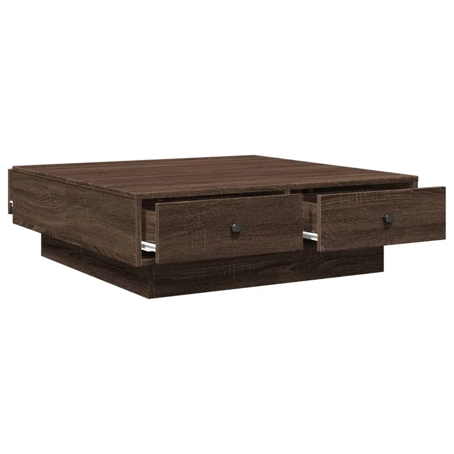 Table basse Chêne marron 90x90x28 cm Bois d'ingénierie - 7