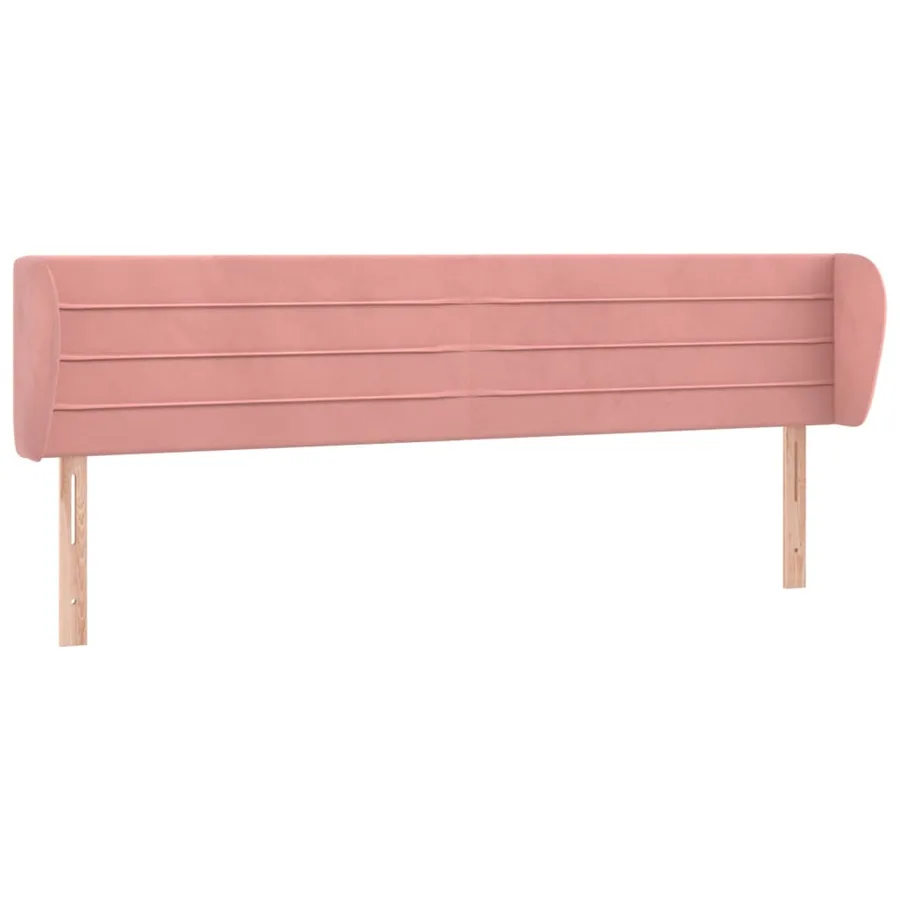 Tête de lit avec oreilles Rose 183x23x78/88 cm Velours - 2
