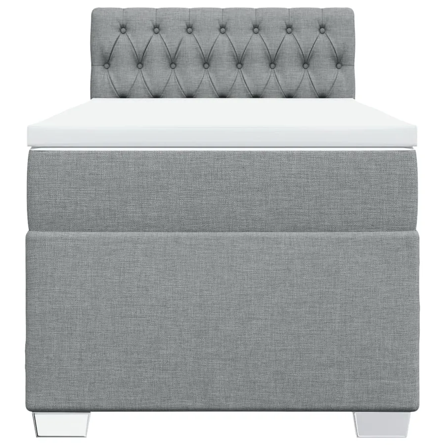 Sommier à lattes de lit avec matelas gris clair 80x200 cm tissu - 6