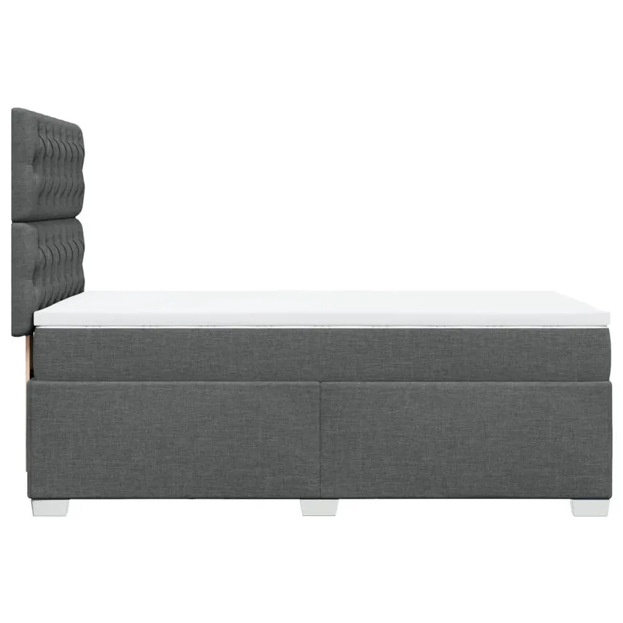 Sommier à lattes de lit avec matelas Gris foncé 80x200 cm Tissu - 9