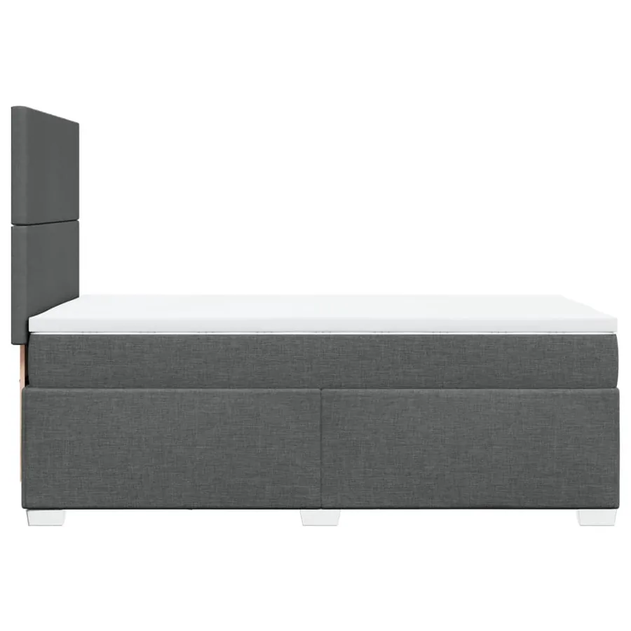 Sommier à lattes de lit et matelas Gris foncé 90x190 cm Tissu - 11