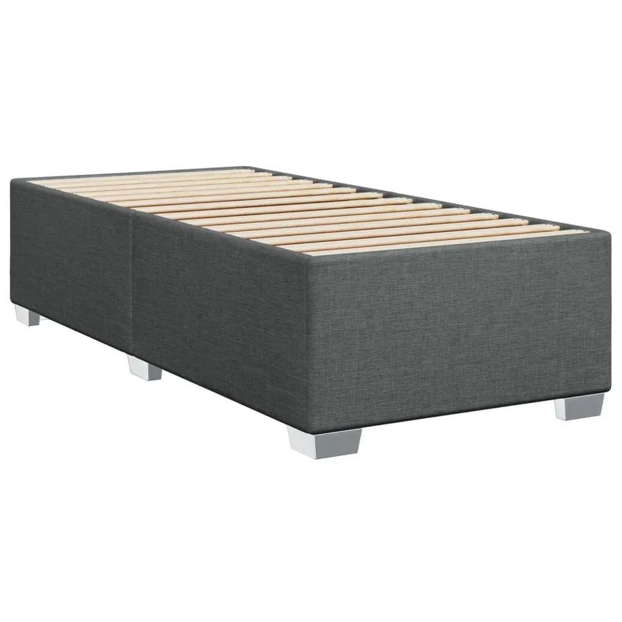 Sommier à lattes de lit et matelas Gris foncé 90x190 cm Tissu - 8