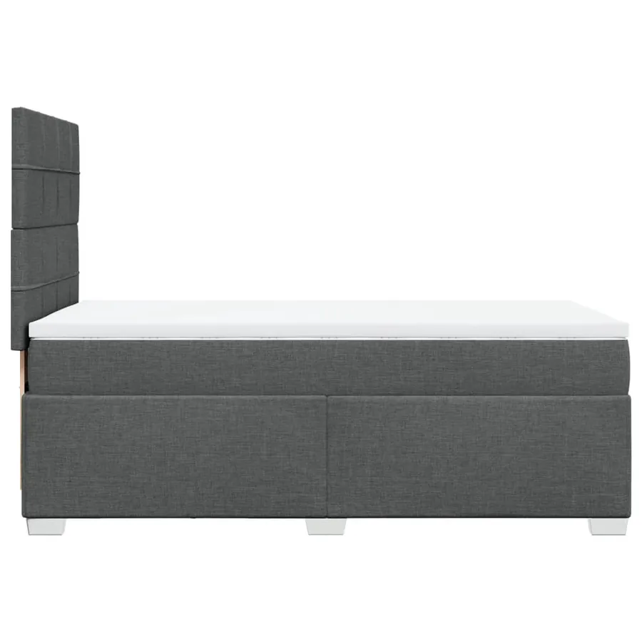 Sommier à lattes de lit avec matelas Gris foncé 80x200 cm Tissu - 9