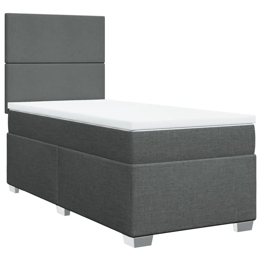 Sommier à lattes de lit avec matelas Gris foncé 80x200 cm Tissu - 3