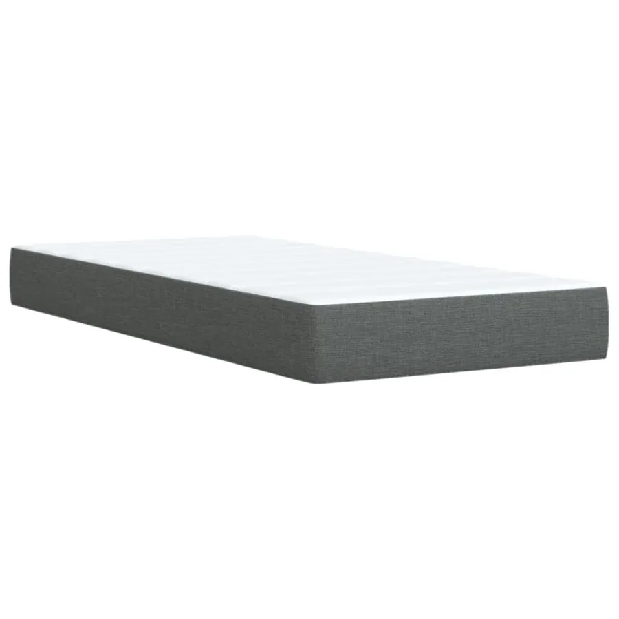 Sommier à lattes de lit avec matelas Gris foncé 80x200 cm Tissu - 9