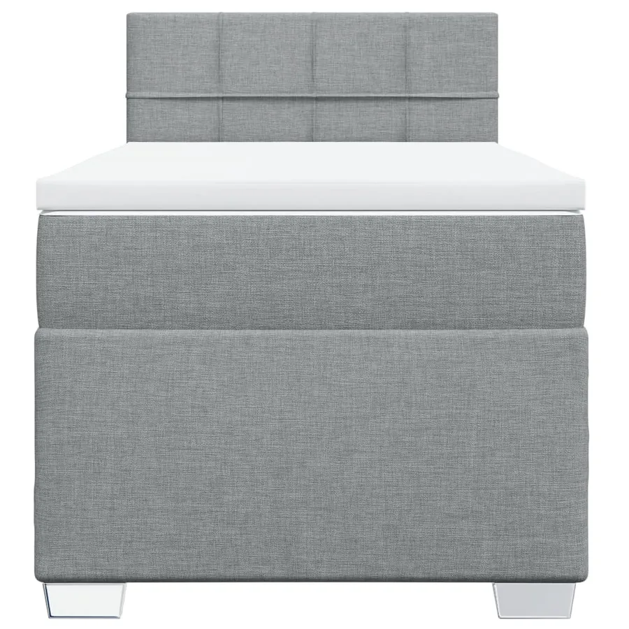 Sommier à lattes de lit et matelas Gris clair 90x190 cm Tissu - 4