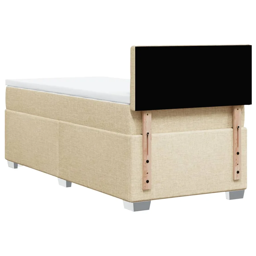 Sommier à lattes de lit avec matelas Crème 80x200 cm Tissu - 6