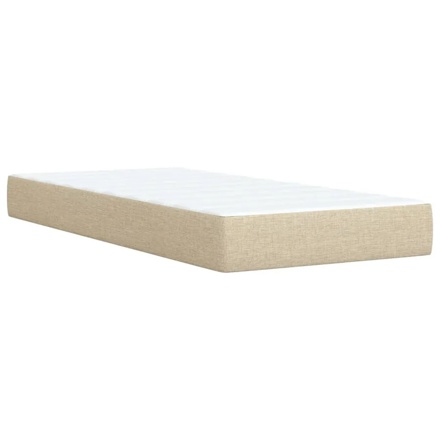 Sommier à lattes de lit et matelas Crème 90x190 cm Tissu - 10