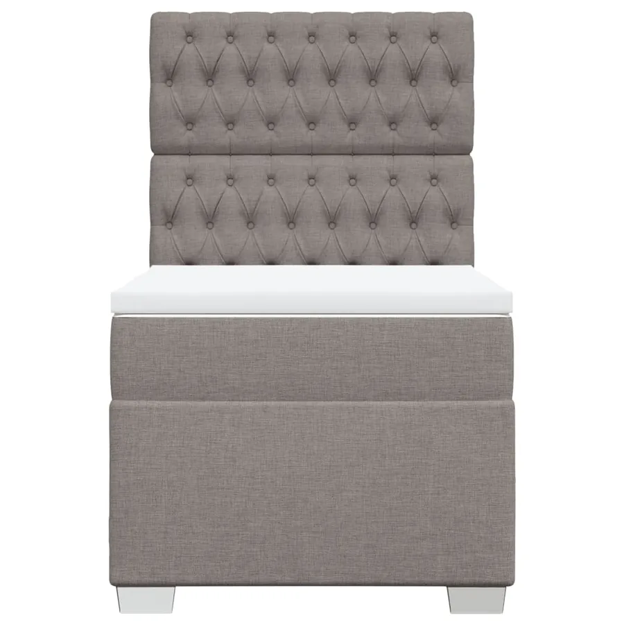 Sommier à lattes de lit avec matelas Taupe 90x190 cm Tissu - 4