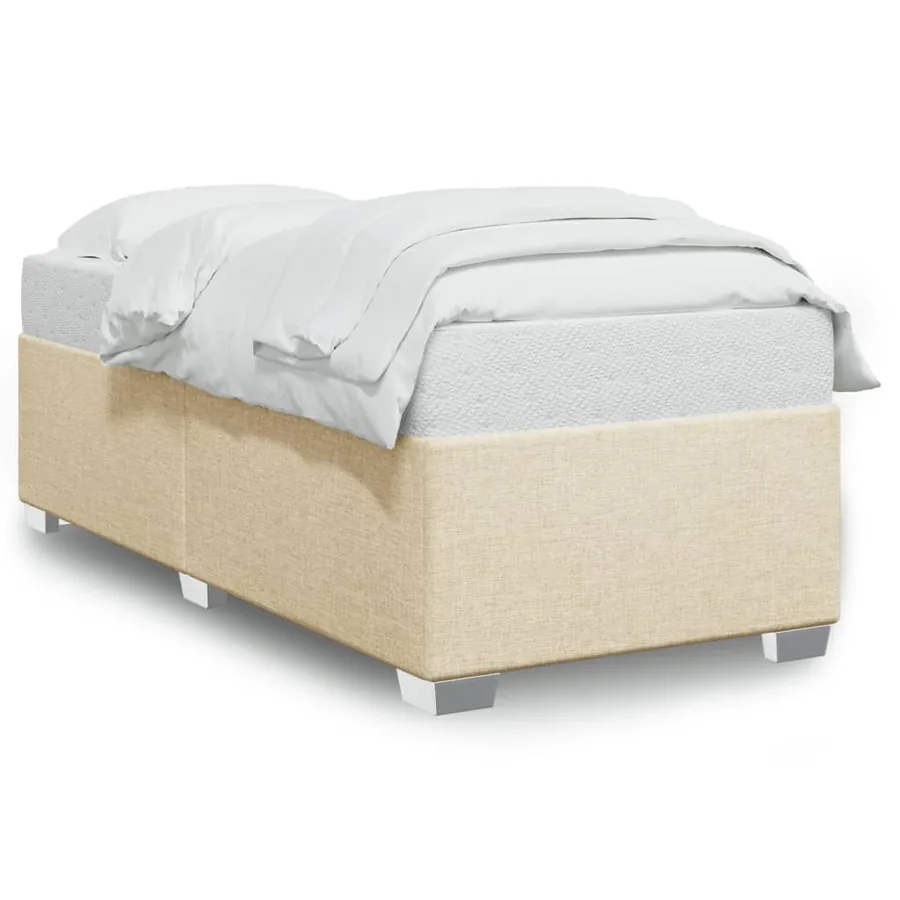 Cadre de lit sans matelas crème 80x200 cm tissu - 2