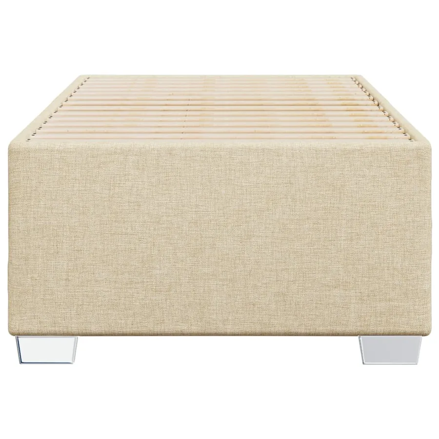 Cadre de lit sans matelas crème 80x200 cm tissu - 4