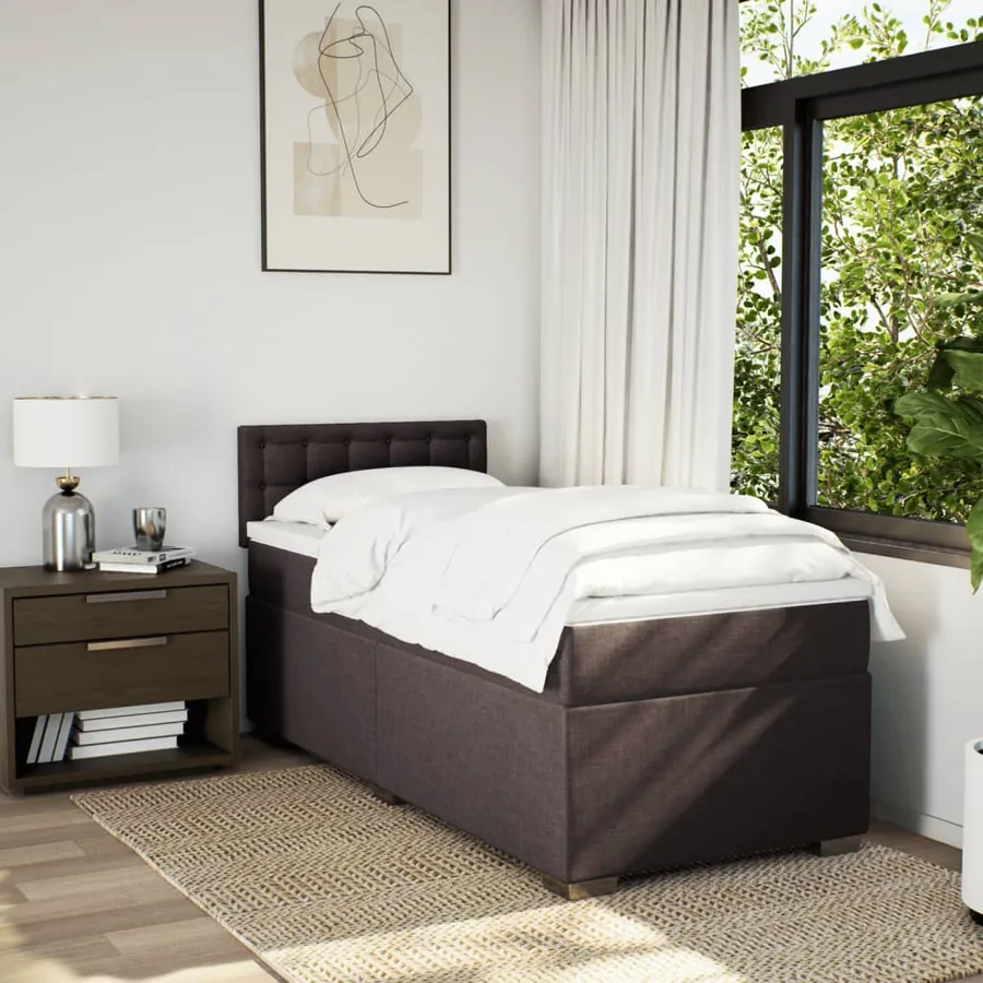 Sommier à lattes de lit avec matelas Marron foncé 90x190 cm - 3