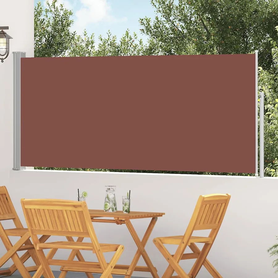 Auvent latéral rétractable 120 x 300 cm Marron