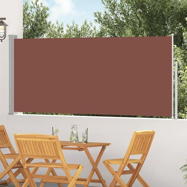 Auvent latéral rétractable 120 x 300 cm Marron