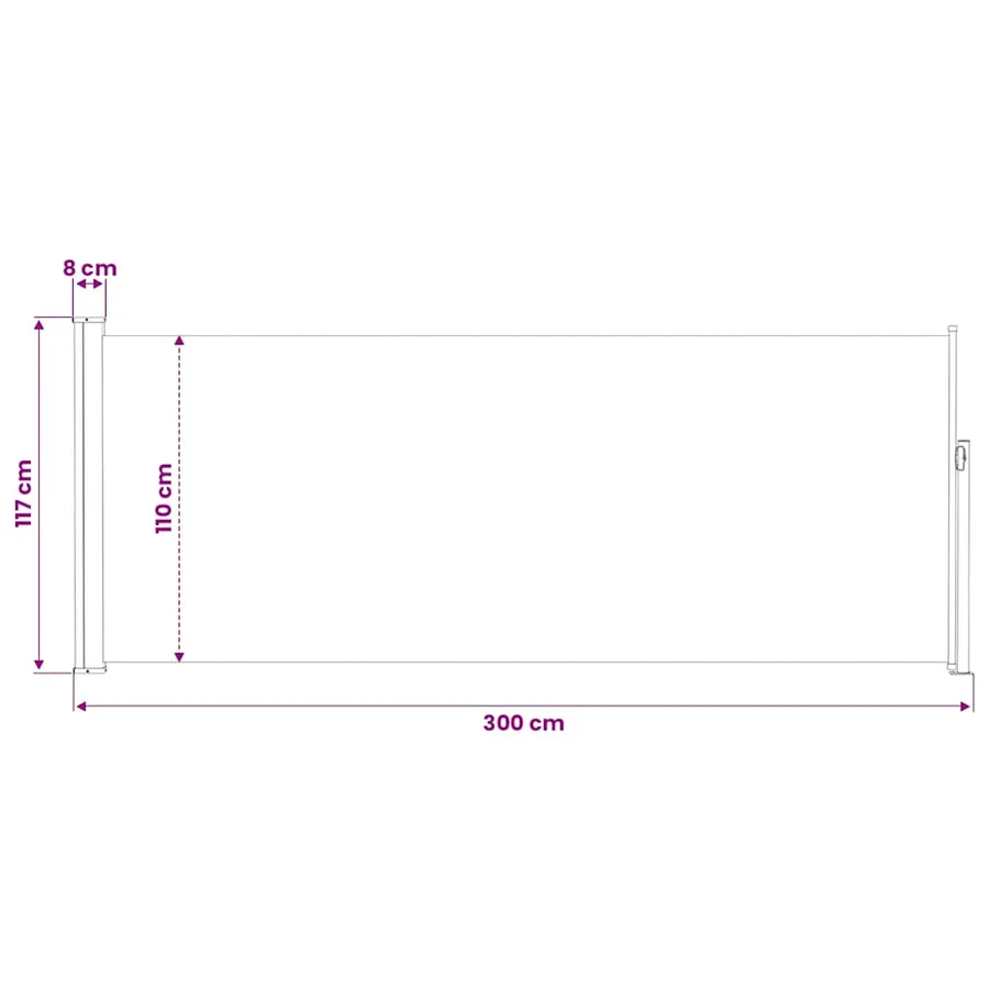 Auvent latéral rétractable 120 x 300 cm Marron - 13