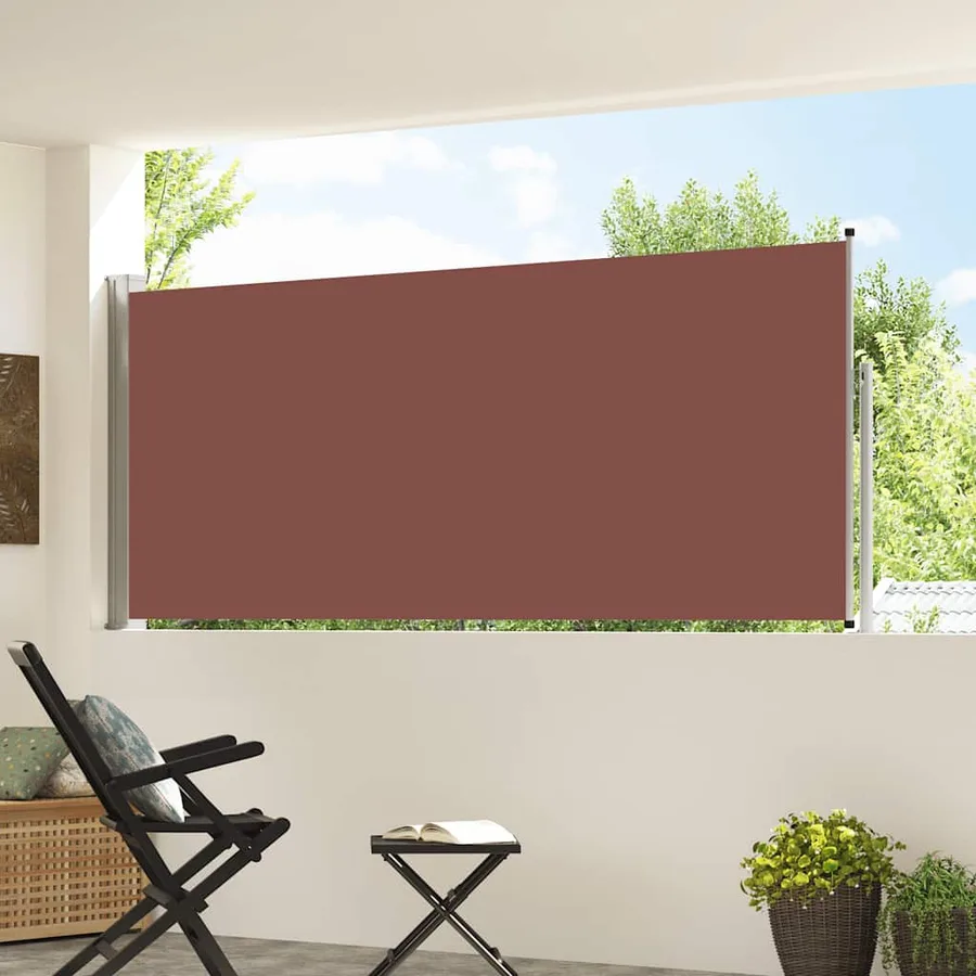 Auvent latéral rétractable 120 x 300 cm Marron - 3