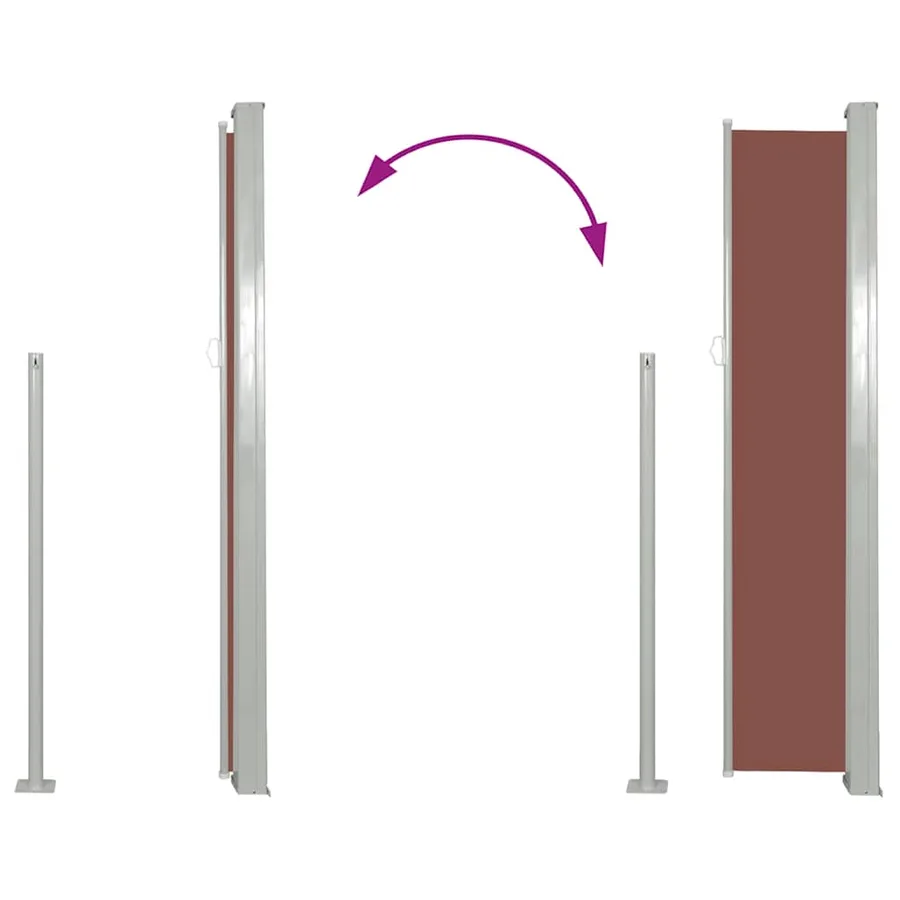 Auvent latéral rétractable 120 x 300 cm Marron - 7