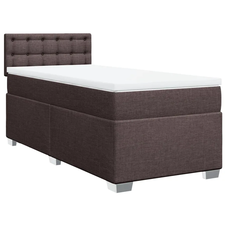 Sommier à lattes de lit avec matelas Marron foncé 90x190 cm - 3