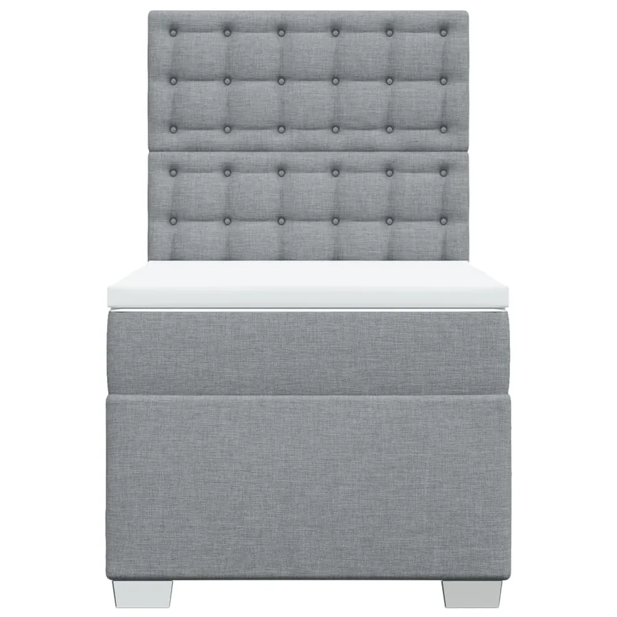 Sommier à lattes de lit avec matelas Gris clair 100x200cm Tissu - 6