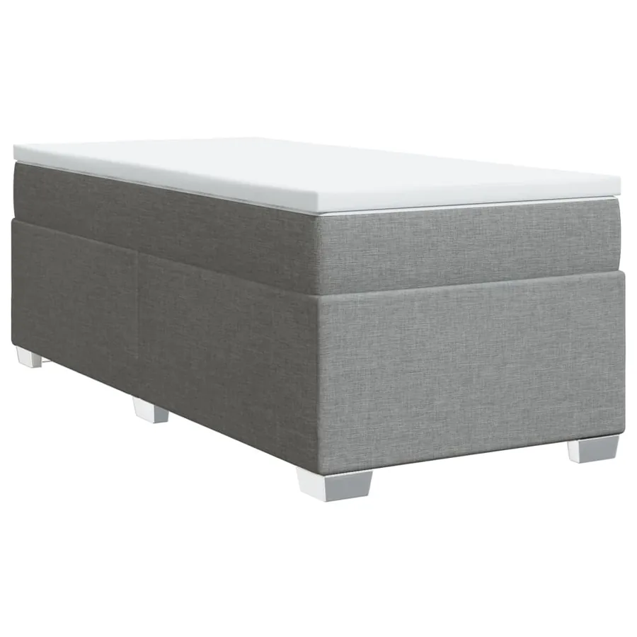 Sommier à lattes de lit avec matelas Gris clair 100x200cm Tissu - 2