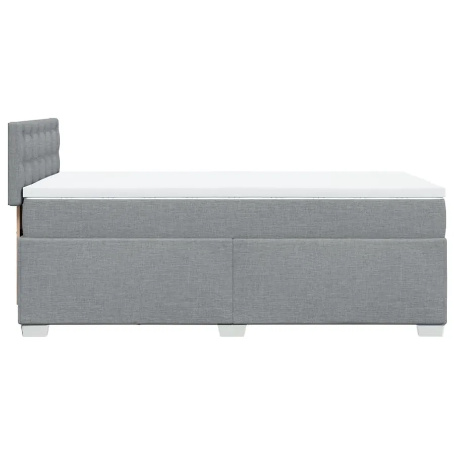 Sommier à lattes de lit avec matelas Gris clair 100x200cm Tissu - 5