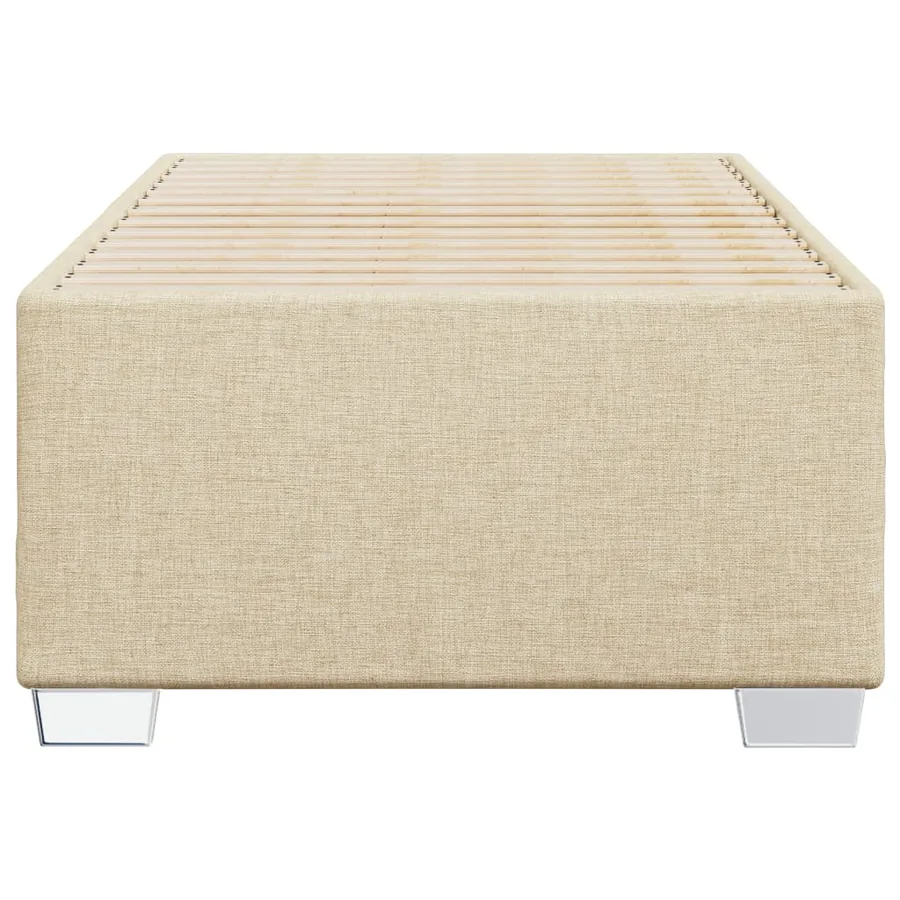 Cadre de lit sans matelas crème 100x200 cm tissu - 4